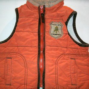 Gymboree Boys Puffer Vest Camper Orange 6-12 Months